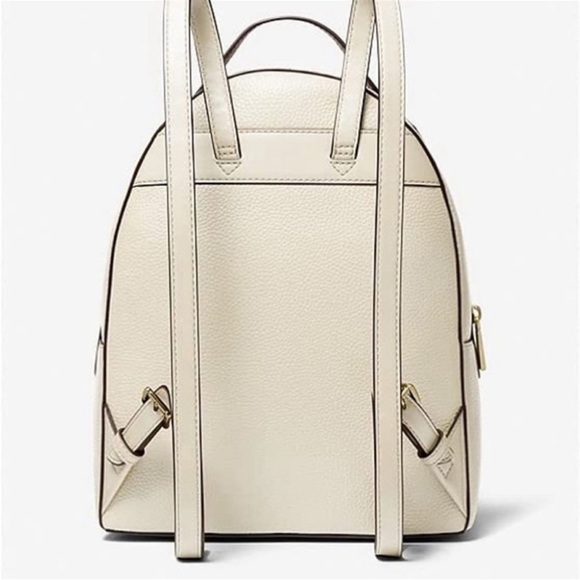 Michael Kors Valerie Medium Light Cream Pebbled Leather Backpack